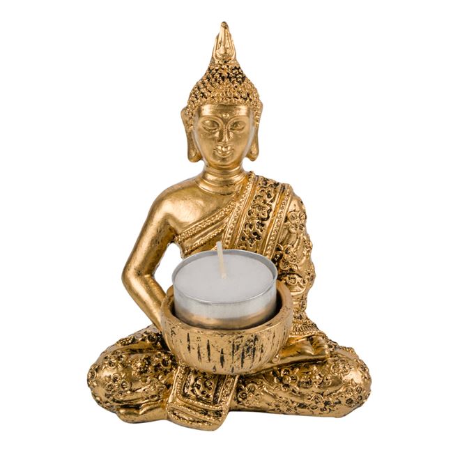 Βάση Ρεσώ Ξύλινη Χρυσός Βούδας 11x14 cm