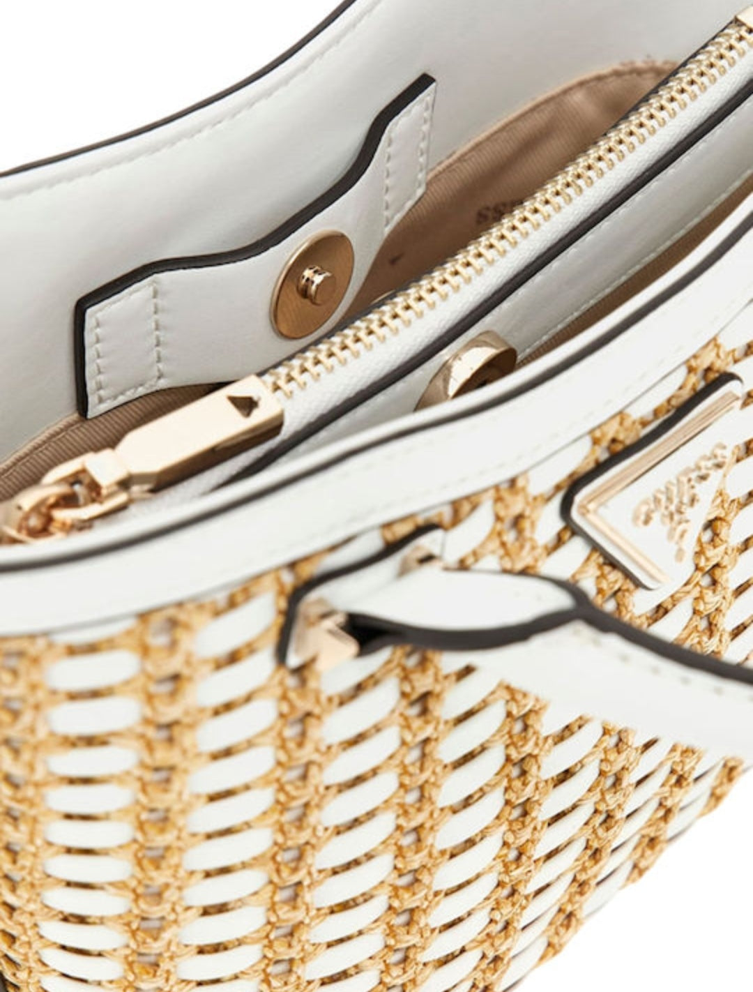 Guess Straw women's bag tote handbag white