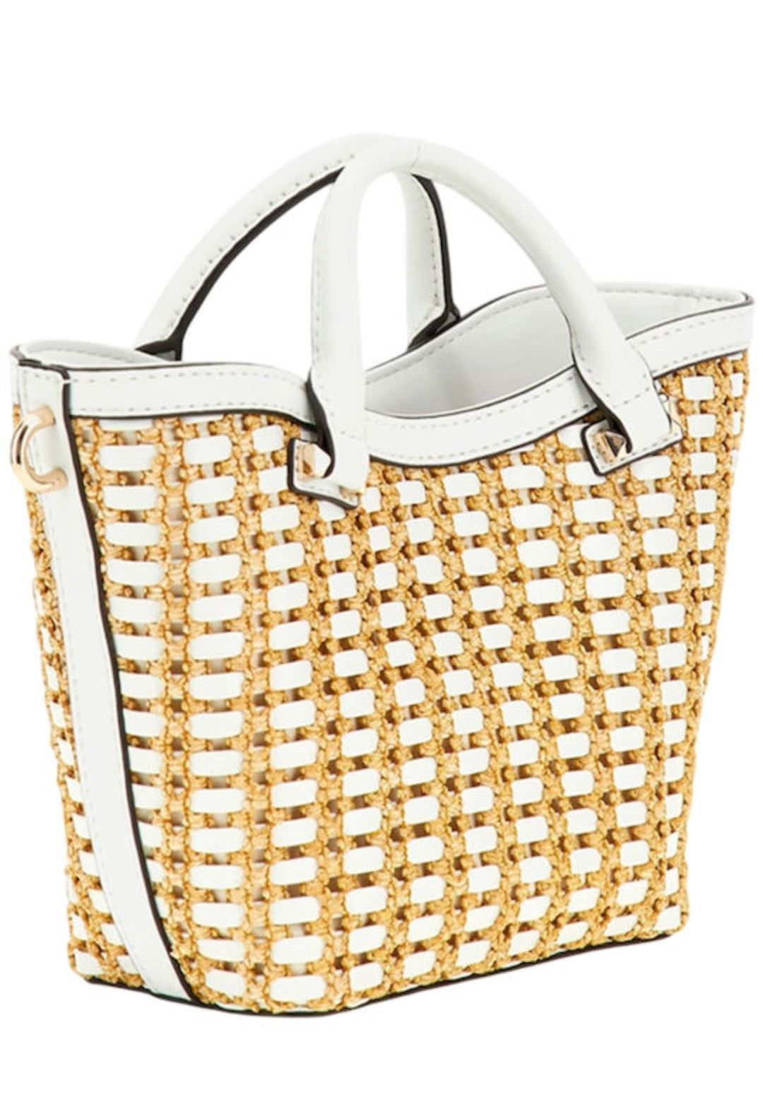 Guess Straw women's bag tote handbag white