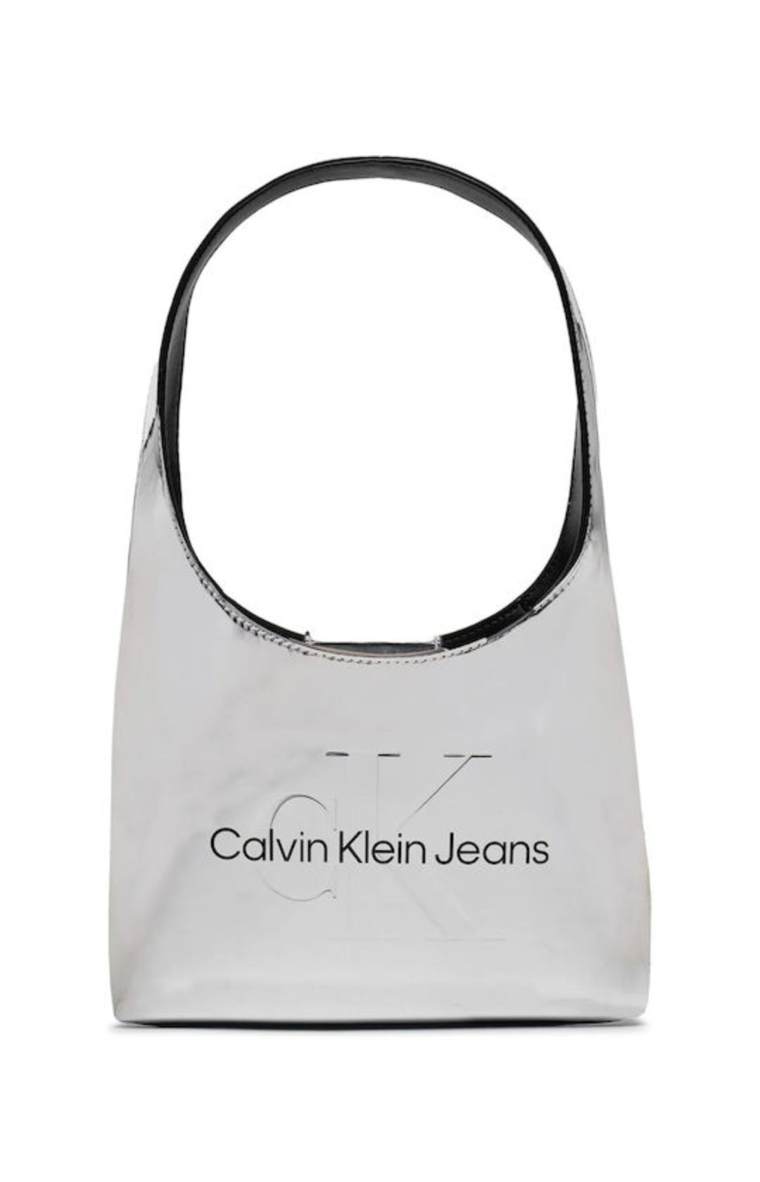 Calvin Klein Sculpted leather women's bag shoulder silver