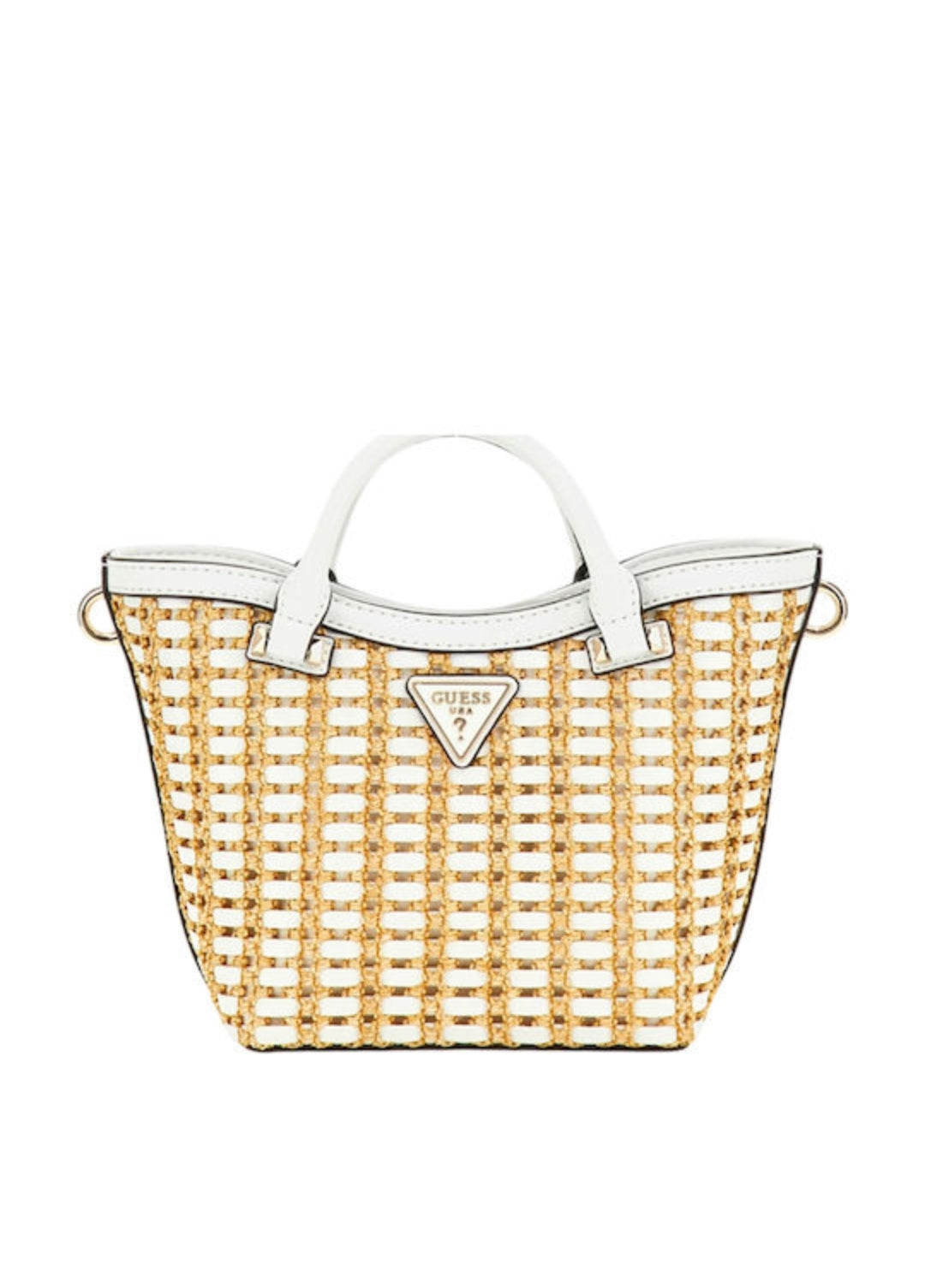Guess Straw women's bag tote handbag white