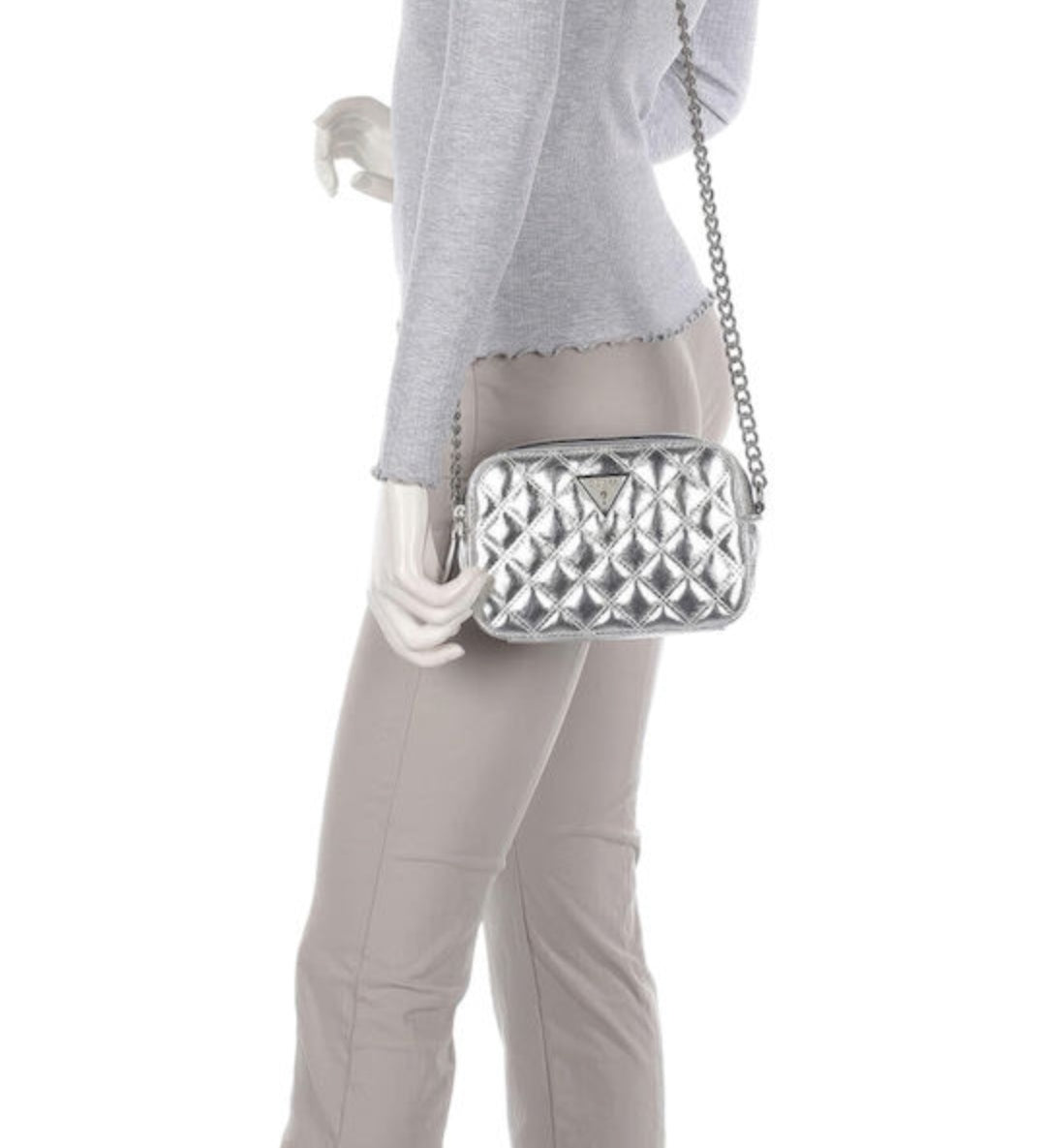 Guess Giully Camera Women's Bag Crossbody Silver