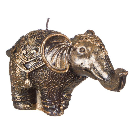 Κερί Ελέφαντας Ανάγλυφα Σχέδια Χρυσό Brushed 7.5x15 cm