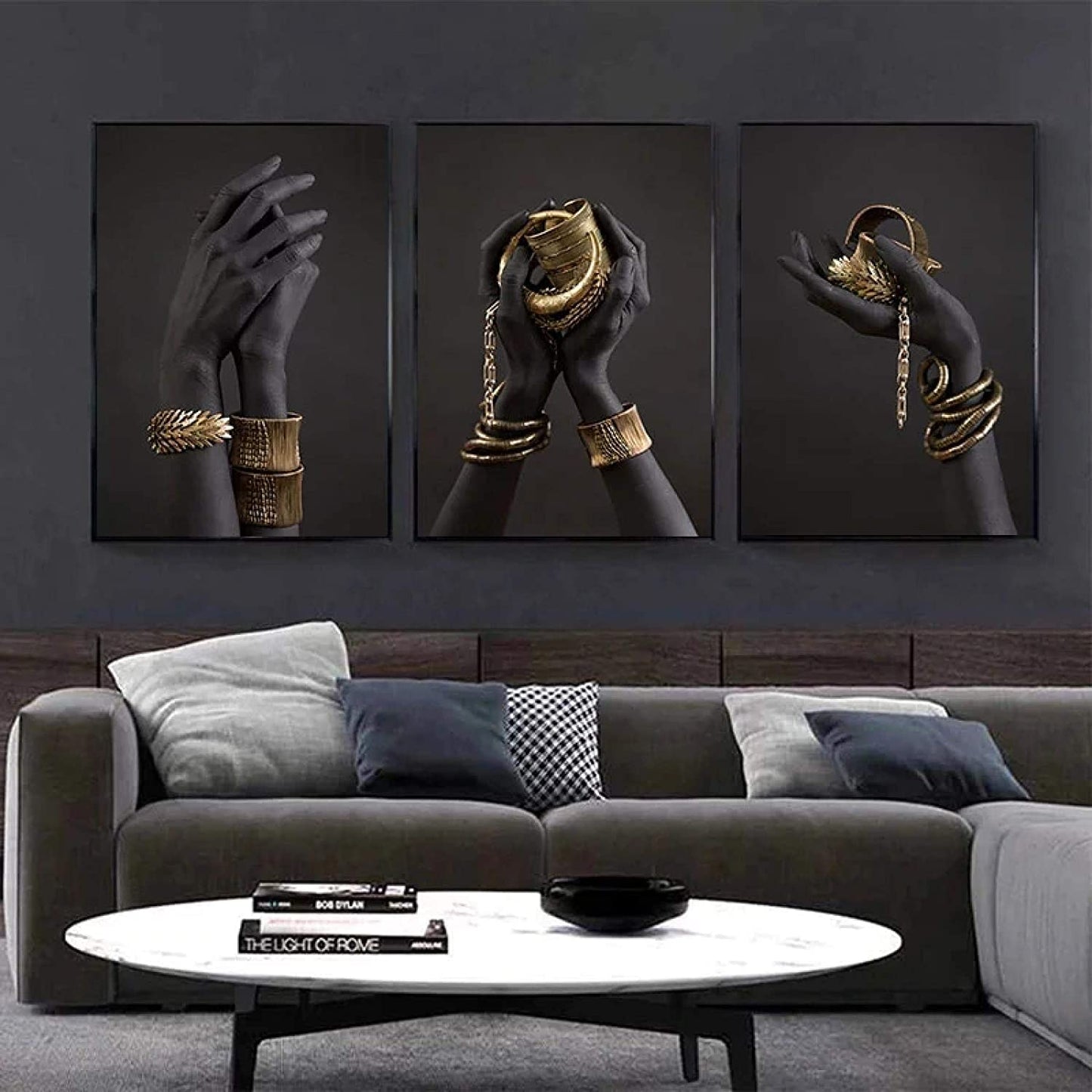 #65 Framed Canvas Wall Art 3 Piece Set