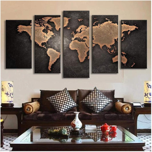 #97 Framed Canvas Wall Art 5 Piece Set