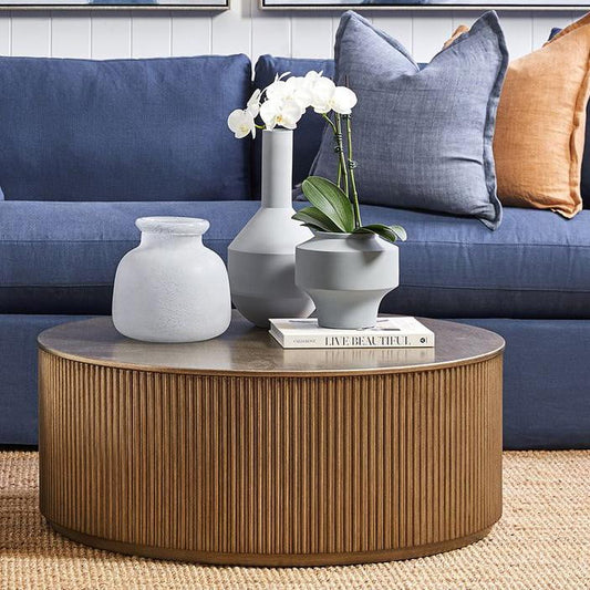 Nomad Round Coffee Table - Antique Gold