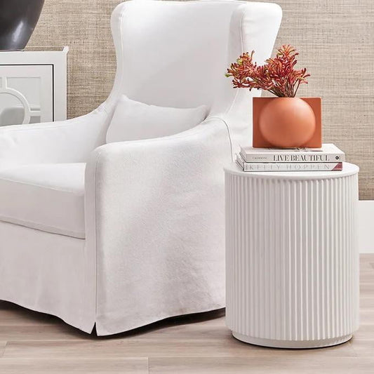 Nomad White Round Side Table