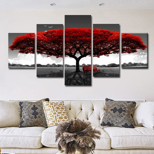 #96 Framed Canvas Wall Art 5 Piece Set