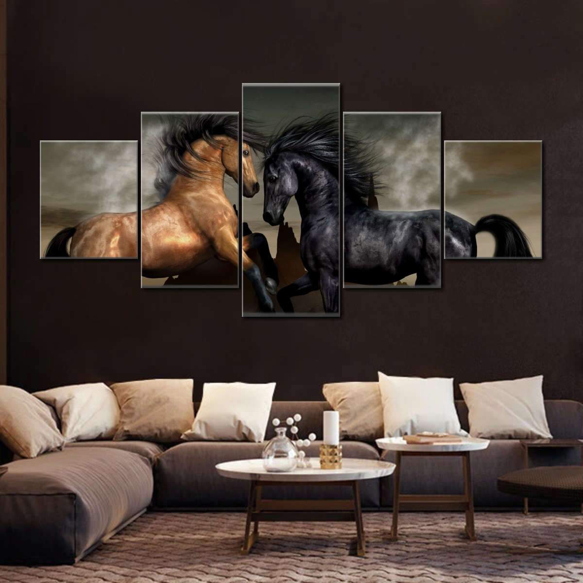 #94 Framed Canvas Wall Art 5 Piece Set