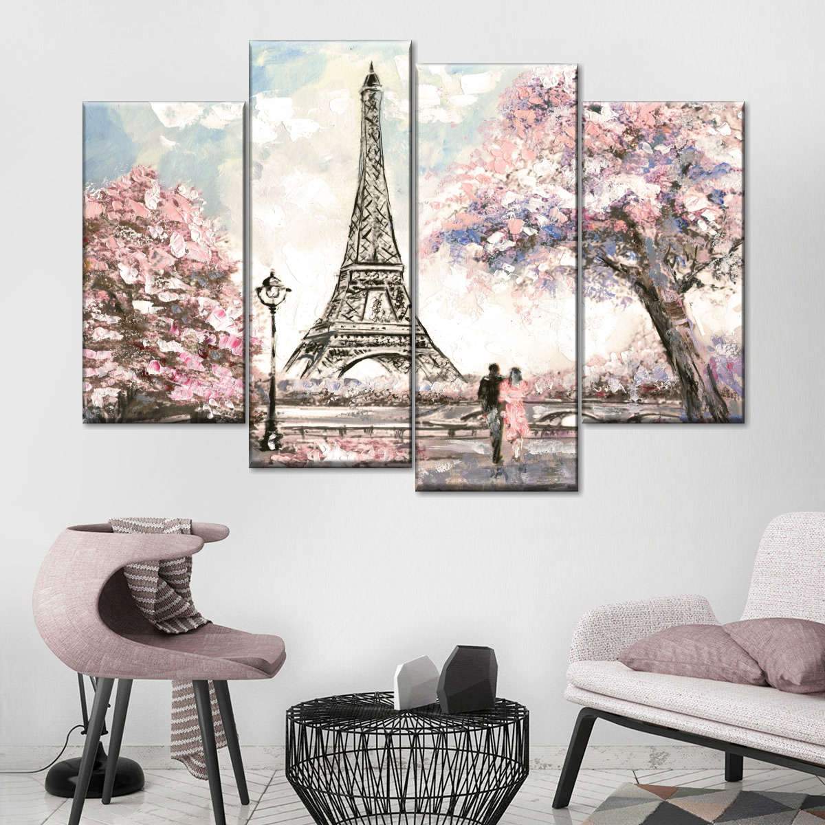 #83 Framed Canvas Wall Art 4 Piece Set