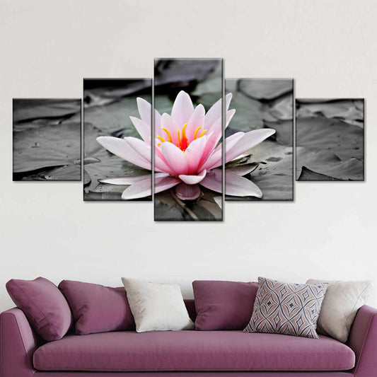 #91 Framed Canvas Wall Art 5 Piece Set