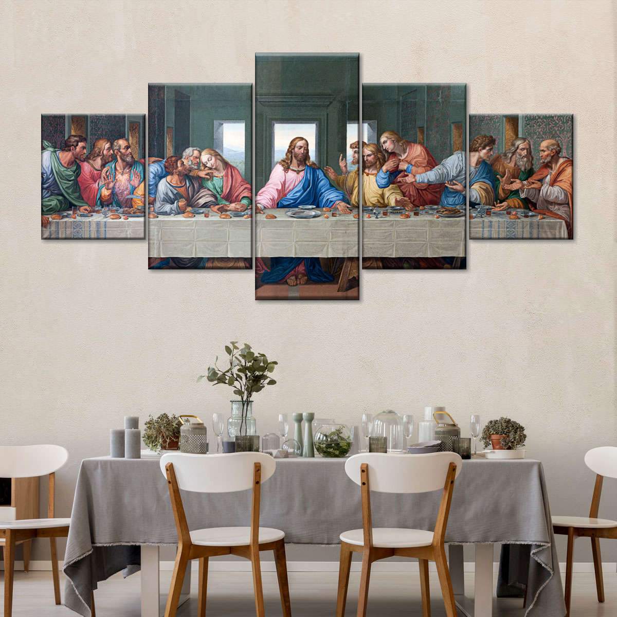 #93 Framed Canvas Wall Art 5 Piece Set