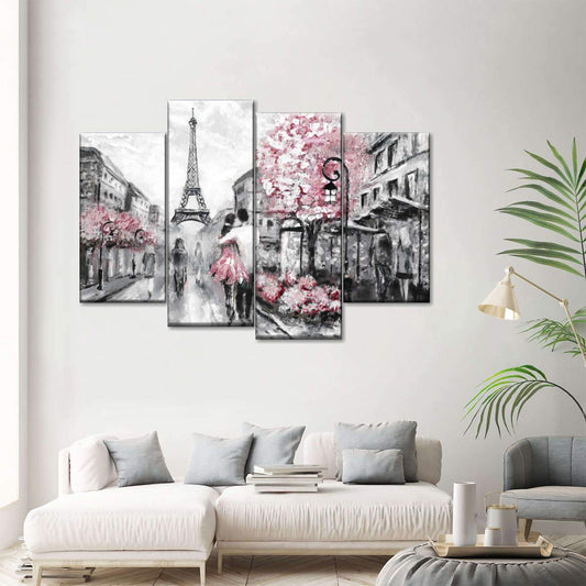#81 Framed Canvas Wall Art 4 Piece Set