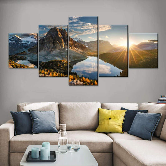#90 Framed Canvas Wall Art 5 Piece Set